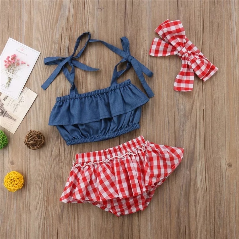 3 pc plaid set